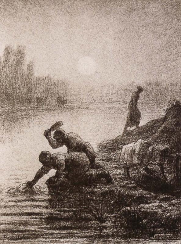 Jean Francois Millet Peasant washing the clothes